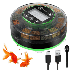 Petbank Automatic Fish Feeder – Rechargeable, Moisture-Proof, with LCD Timer